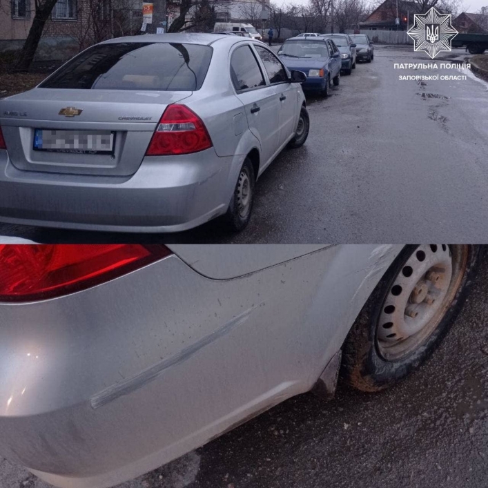 В Запорожье водитель Hyunbai влетел в припаркованное авто и сбежал